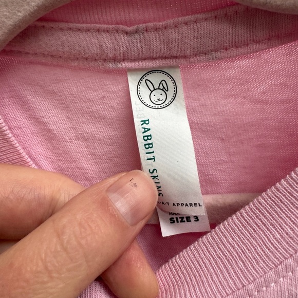 NWOT Stitchy Fish 3T Girls Pink and Brown Easter Bunny Short Sleeve Tee Shirt - Picture 4 of 6